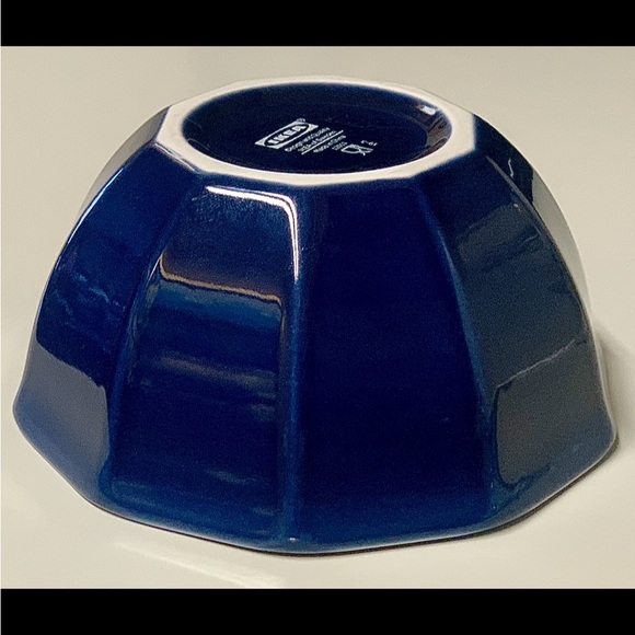 COPY - IKEA Sweden Cobalt Blue 10 Sided Soup Cereal Bowl - Picture 10 of 10